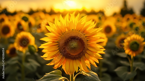 Beautiful sunflower close-up