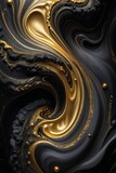 The image features a black and gold marbled background with an abstract design. The swirling gold patterns give a sense of luxury and elegance.