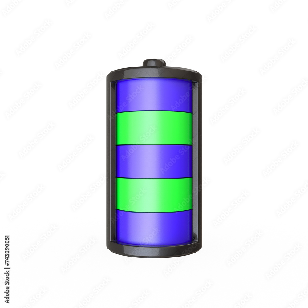 3d render battery full status for energy charging isolated illustration 3d render battery full status for energy charging isolated illustration