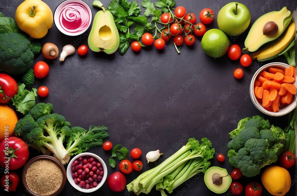 Healthy food diet menu vegetables fruits fresh Healthy food diet menu vegetables fruits fresh