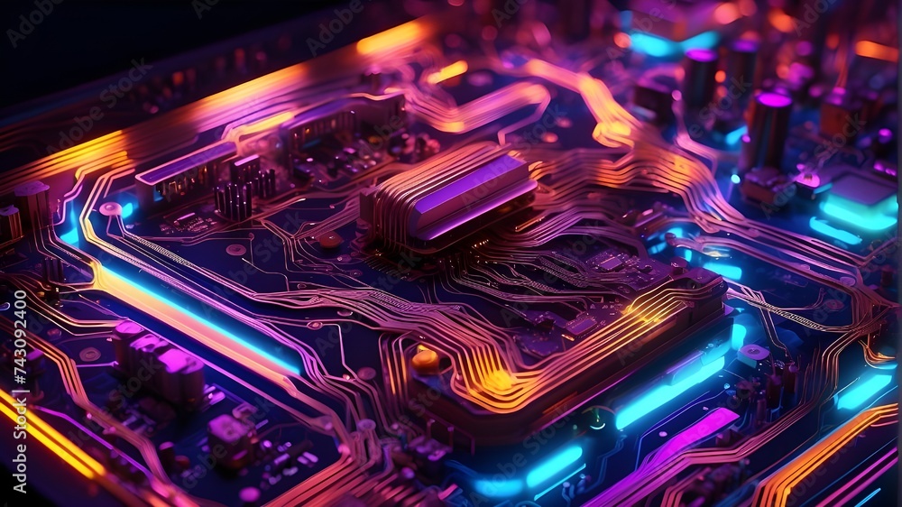 Vibrant Energy Streaks Interwoven in Circuit Board, Neon-Lit Circuit Board with Vibrant Energy Streaks, Circuit Board Illuminated by Vibrant Energy Streaks, Neon-Lit Circuit Board Infused with Vibrant Vibrant Energy Streaks Interwoven in Circuit Board, Neon-Lit Circuit Board with Vibrant Energy Streaks, Circuit Board Illuminated by Vibrant Energy Streaks, Neon-Lit Circuit Board Infused with Vibrant
