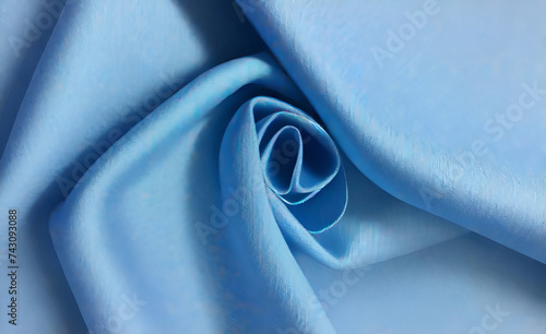 Textura de primer plano de seda azul oscuro. Fondo de superficie de textura suave de tela azul brezo. Seda azul suave y elegante. Textura, fondo, patrón, plantilla. Ilustración vectorial 3D. photo
