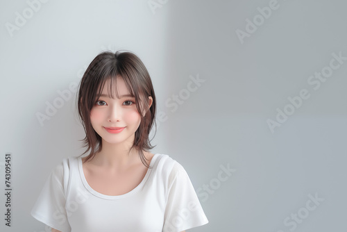 10代の微笑む美しい女性