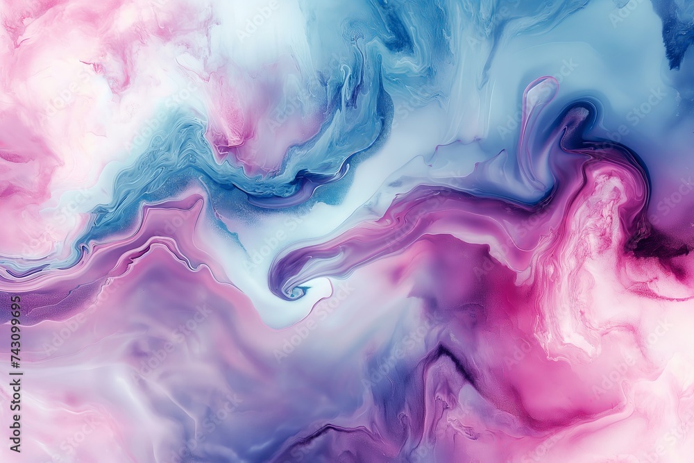 Abstract Flowing Marble Texture in Pink and Blue Hues for Creative Backgrounds
