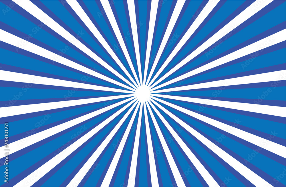 Sunburst - Abstract Blue And Beige Background - Vector Illustration 