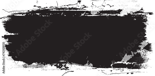 Glitch distorted grange shape . Noise grungy logo . Trendy defect error shapes . Glitched frame .Grunge textured . Distressed effect .Vector shapes