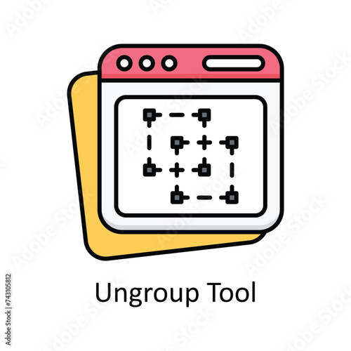 Ungroup Tool vector filled outline Icon Design illustration. Graphic Design Symbol on White background EPS 10 File