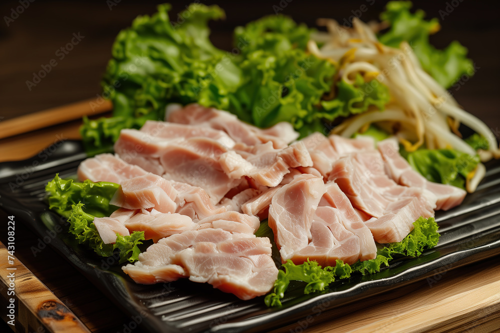 Sliced boiled pork