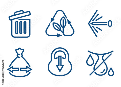 Plastic pack flat icons in bold line