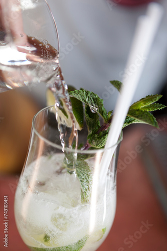 cocktail with mint