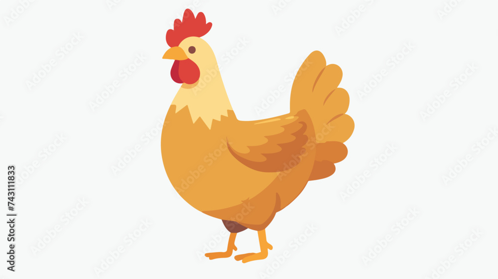 Chicken healthy food cartoon flat vector illustration