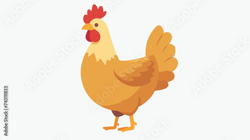 Chicken healthy food cartoon flat vector illustration © iclute