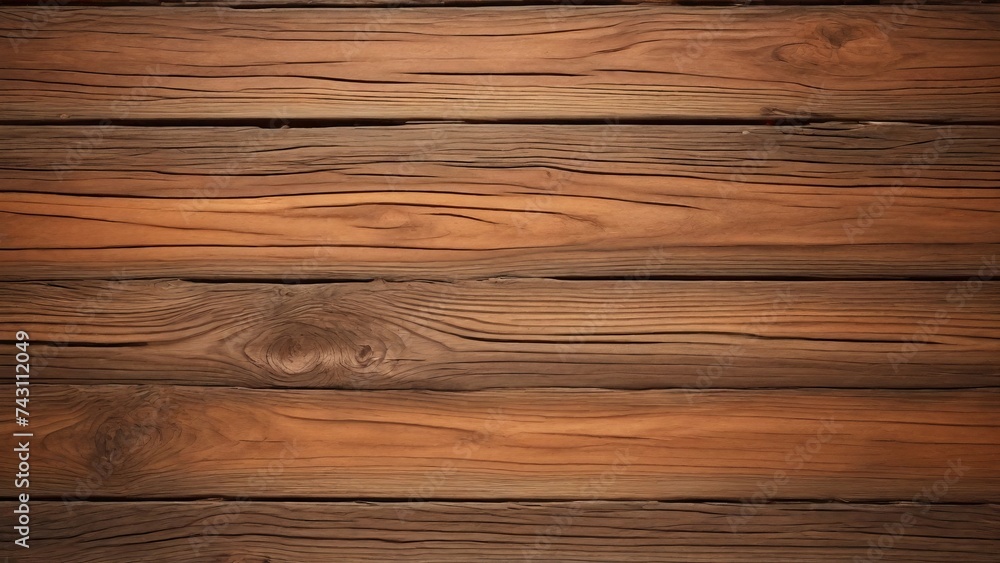 Fototapeta premium Texture of old wood made of planks and painted brown