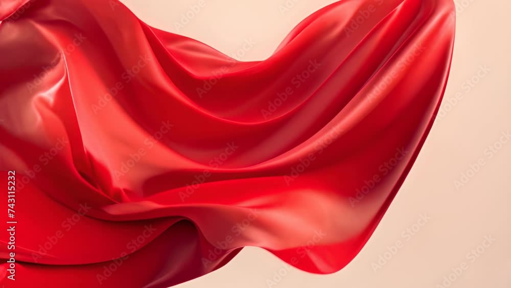 Red Fabric Dress Flying Through the Air Generative AI