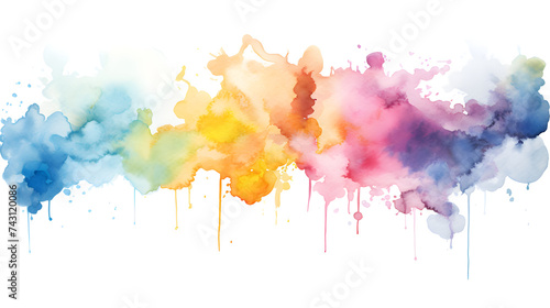 Water color palette, water colors, cool color ppalette with white baackground