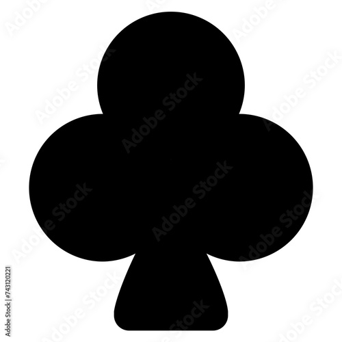 Transparent PNG of a simple black clubs playing card symbol. One out a set of four playing card suits
