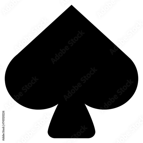 Transparent PNG of a simple black spades playing card symbol. One out a set of four playing card suits