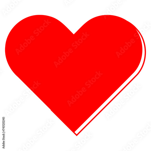 Transparent PNG of a red hearts playing card symbol with a red outline. One out a set of four playing card suits