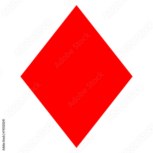 Transparent PNG of a simple red diamonds playing card symbol. One out a set of four playing card suits