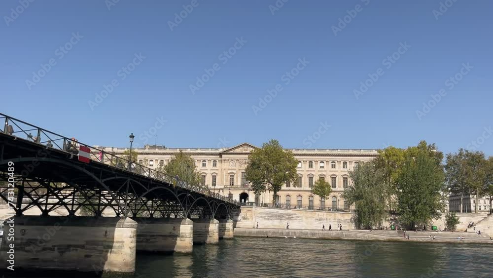 Parisian Bridge Over Seine, Classic bridge over Seine River, Paris, on a sunny day Parisian Bridge Over Seine, Classic bridge over Seine River, Paris, on a sunny day