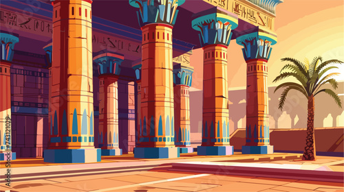 Egyptian culture column architecture cartoon vector © iclute3