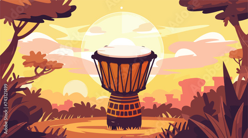 Drum african instrument cartoon vector illustration photo