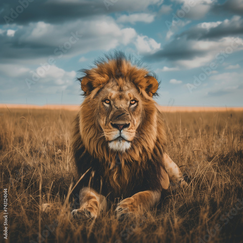 Majestic Lion in Natural Habitat © HustlePlayground