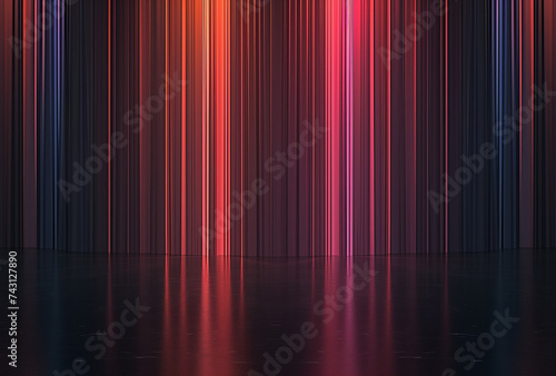 Vibrant Gradient Light Stripes on Dark Background, Abstract and Modern Design Element