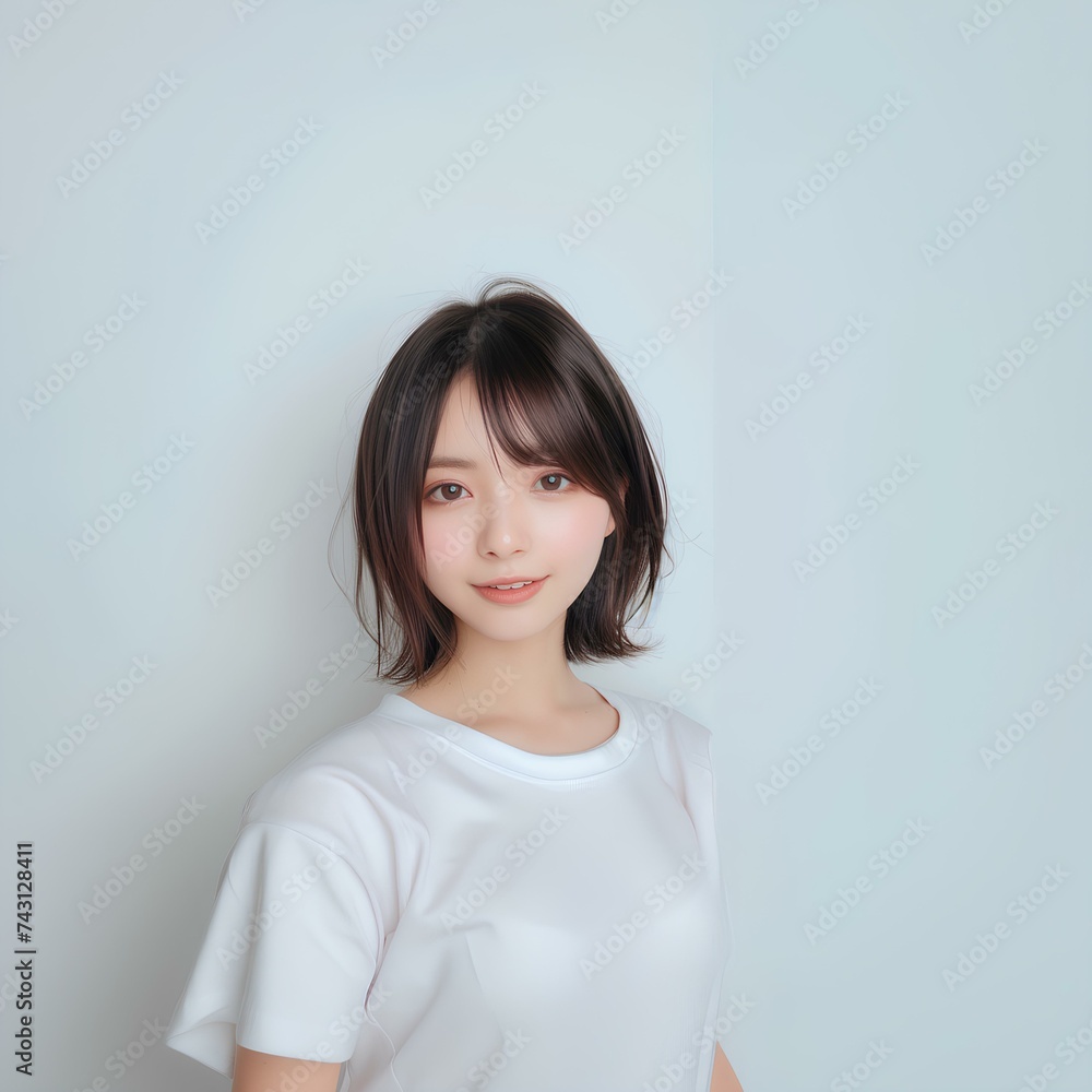 10代の微笑む美しい女性 10代の微笑む美しい女性