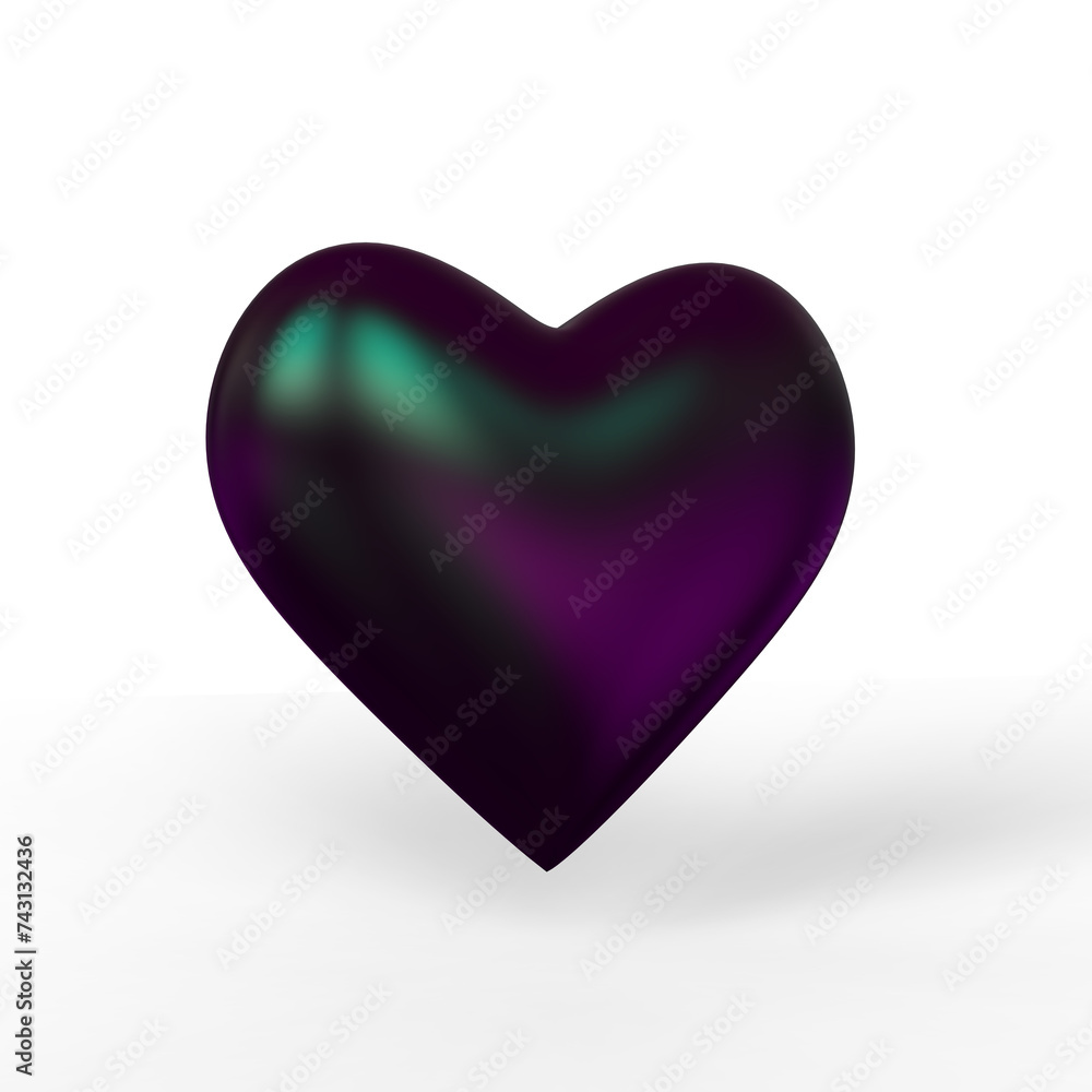 3d render hearts love shape valentine day concept isolated illustration	