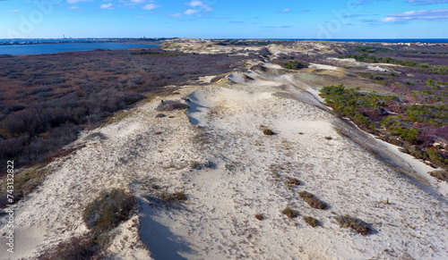 Cape Cod National Seashore Dunes and Ocean Aerial