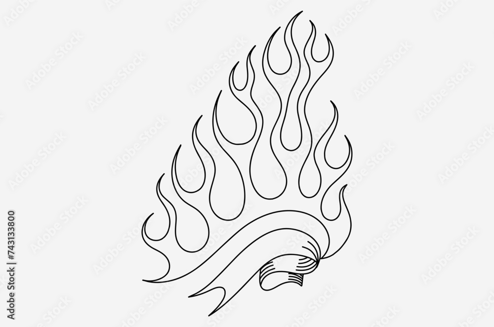 outline flame doodle vector image outline flame doodle vector image
