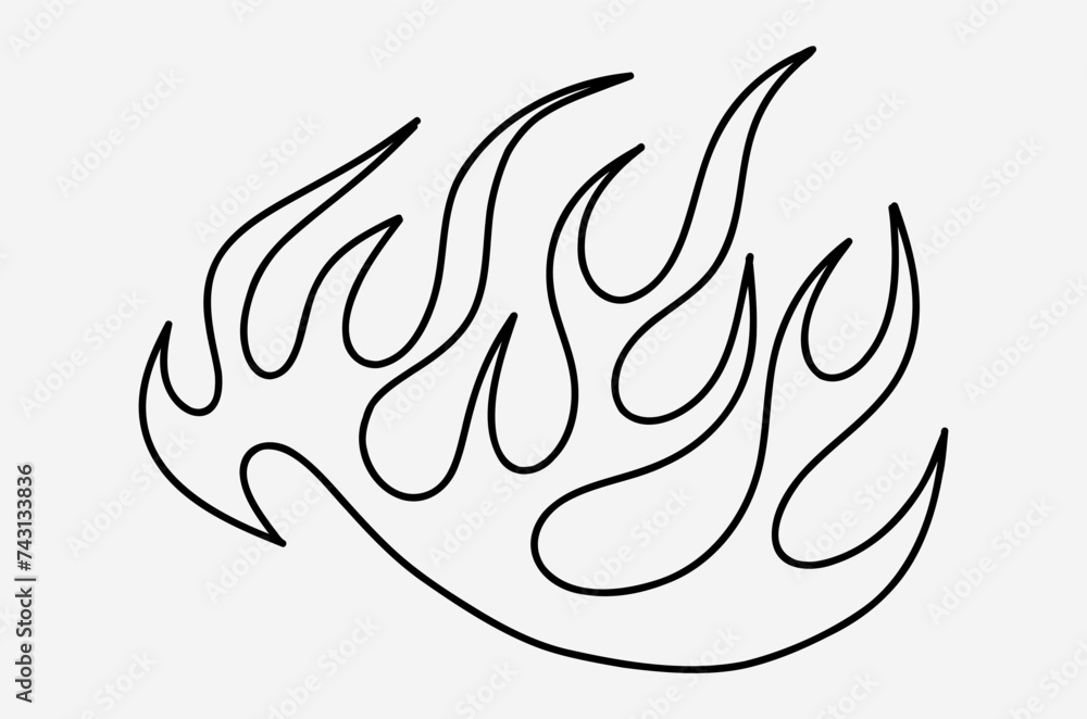 outline flame doodle vector image outline flame doodle vector image