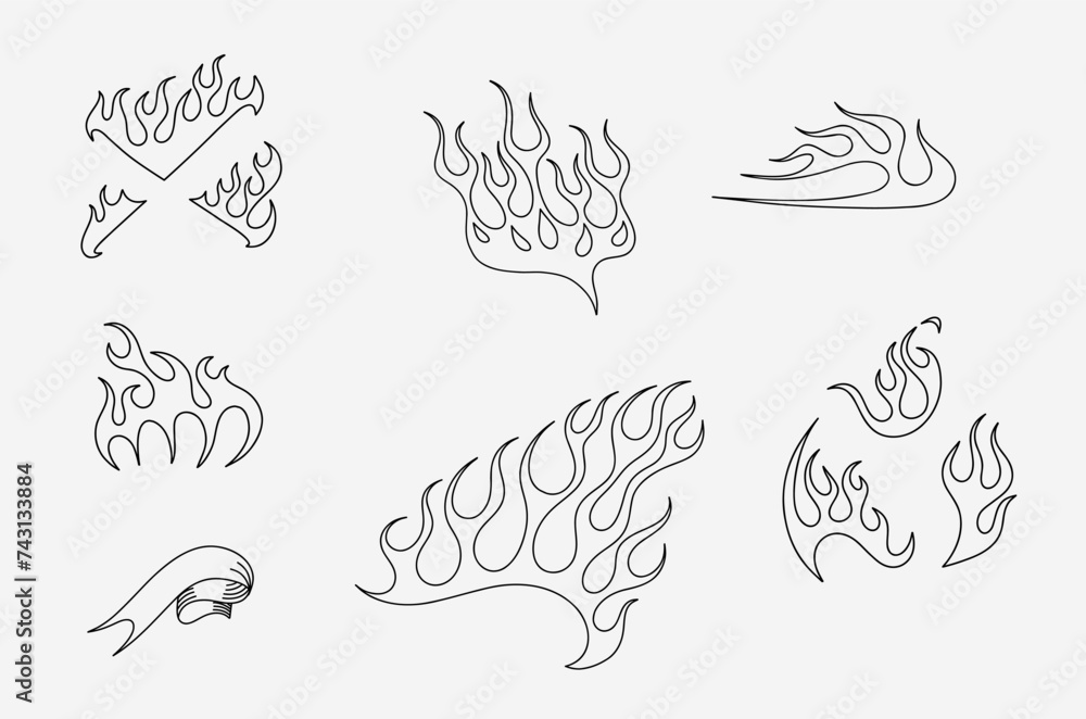 outline flame doodle vector image outline flame doodle vector image