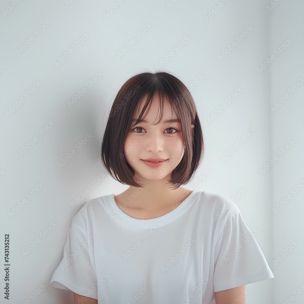 10代の笑顔の美しい女性 10代の笑顔の美しい女性