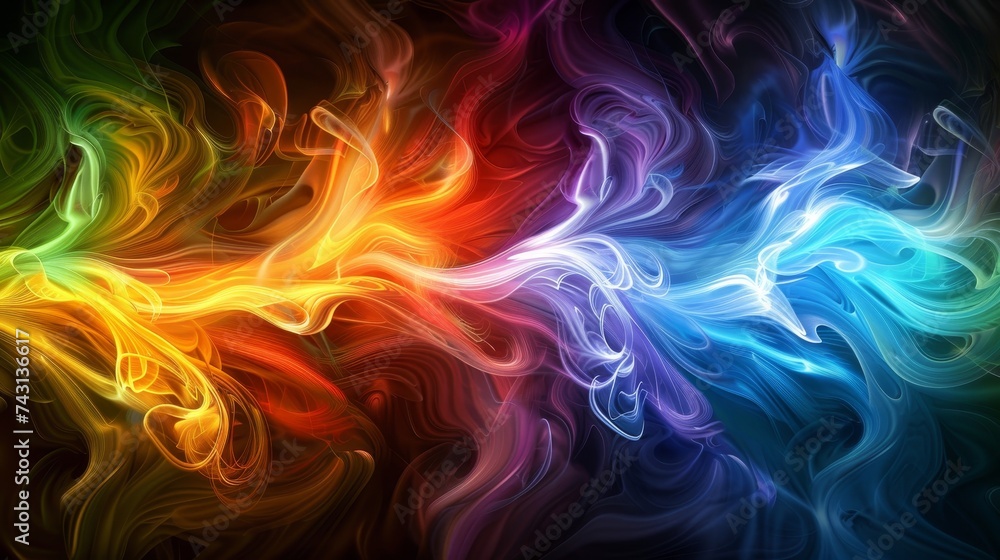Vibrant abstract rainbow wave background illustration for creative design projects Vibrant abstract rainbow wave background illustration for creative design projects