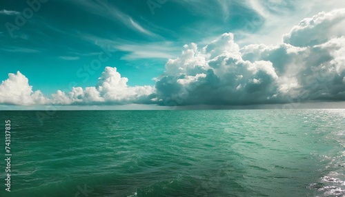 the texture of the emerald sky with white clouds