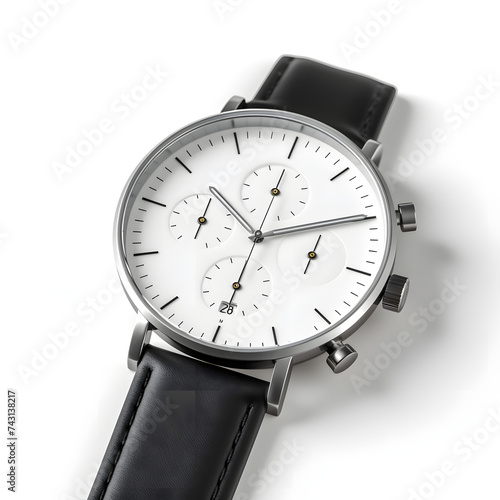 Porduct photo of a minimal wrist watch, cool minima wrist watch, expensive wrist watch, wrist watch with white background