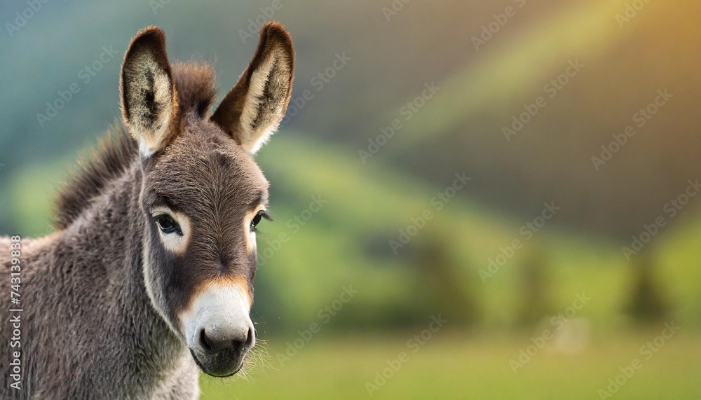 portrait of sad pensive baby donkey banner with copy space portrait of sad pensive baby donkey banner with copy space