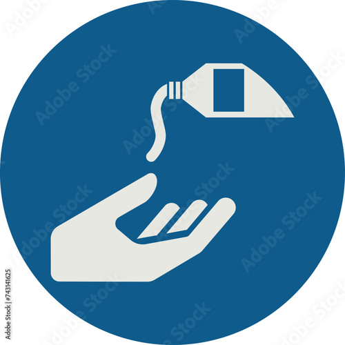 OBLIGATION SIGN PICTOGRAM, USE BARRIER CREAM ISO 7010 – M022, VECTOR