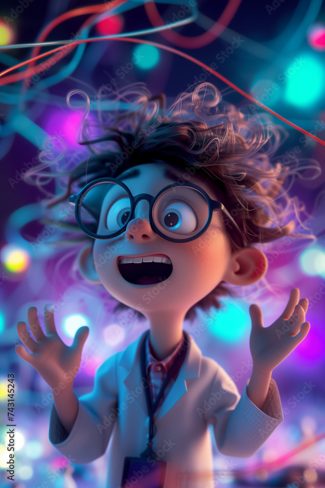 A cartoon Scientist in chaos A cartoon Scientist in chaos