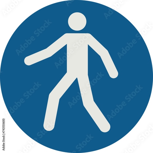 OBLIGATION SIGN PICTOGRAM, USE THIS WALKWAY ISO 7010 – M024, VECTOR