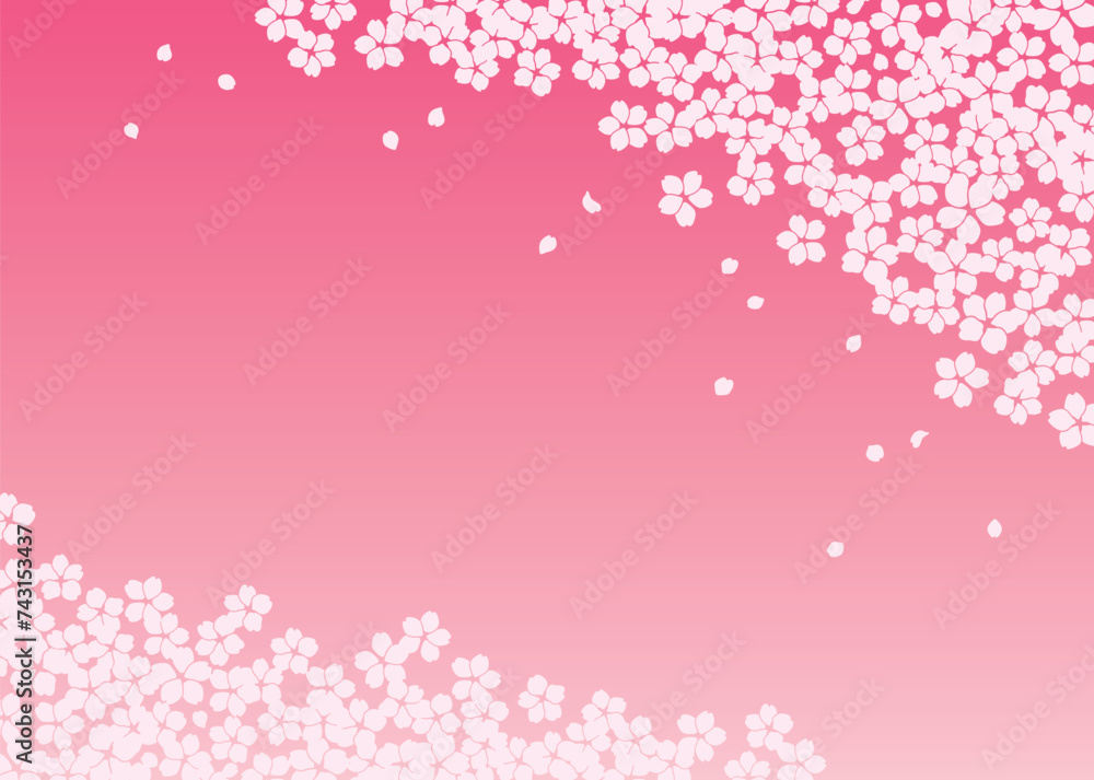 桜をモチーフにした春の背景イラスト素材