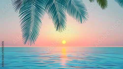 a postcard for a beach holiday, an advertising brochure of a seaside resort, summer, sun, sea, ocean © Nikita44