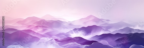 Dreamy abstract spring landscape with lavender and cream gradient and wispy clouds drifting overhead