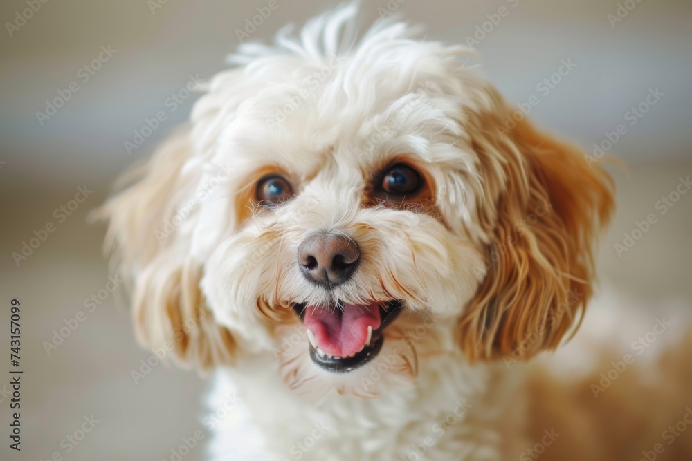 close up of portrait of cute funny crazy dog pet close up of portrait of cute funny crazy dog pet