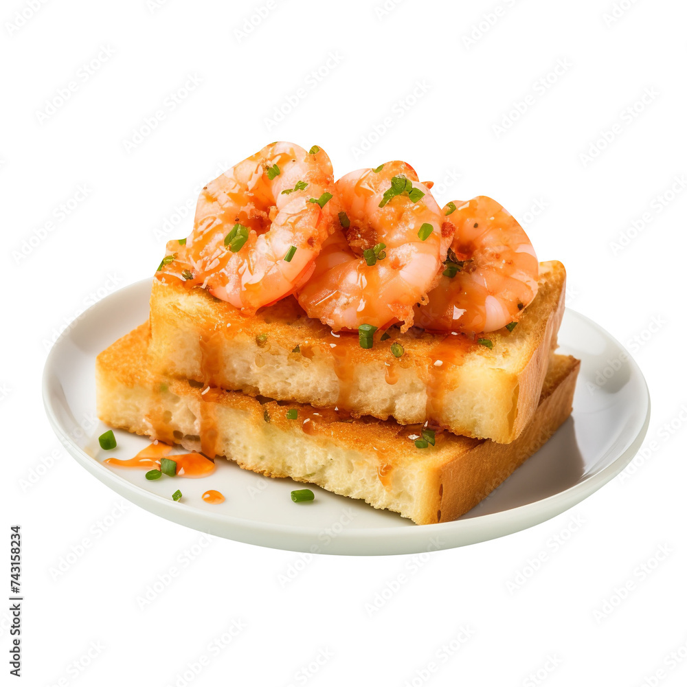 Delicious Shrimp Toast  isolated on white background