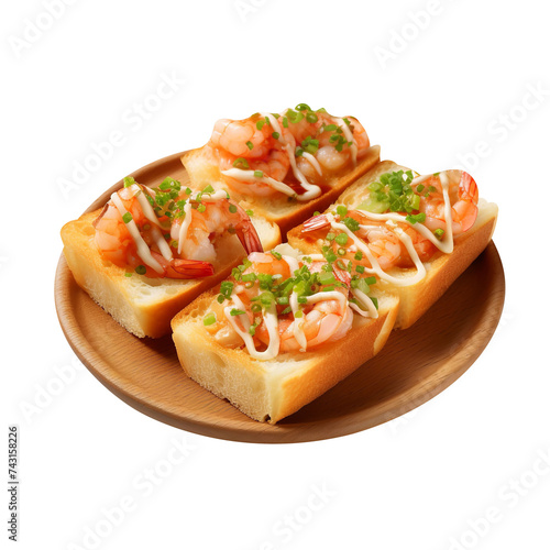 Delicious Shrimp Toast isolated on white background