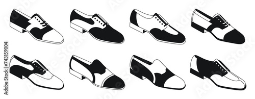 Low shoe model sketch, isolated vector