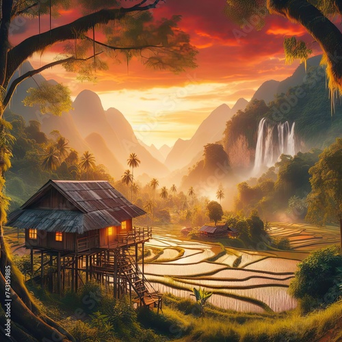 sunset in the mountains